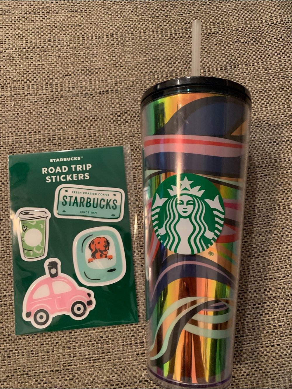 Starbucks venti cup and road trip Starbucks stickers